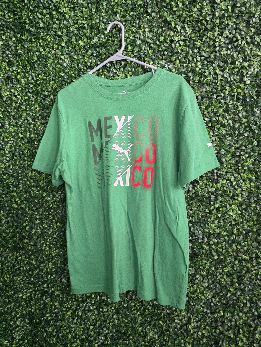 Puma Men's Green Mexico Graphic Short Sleeve Tee Size L